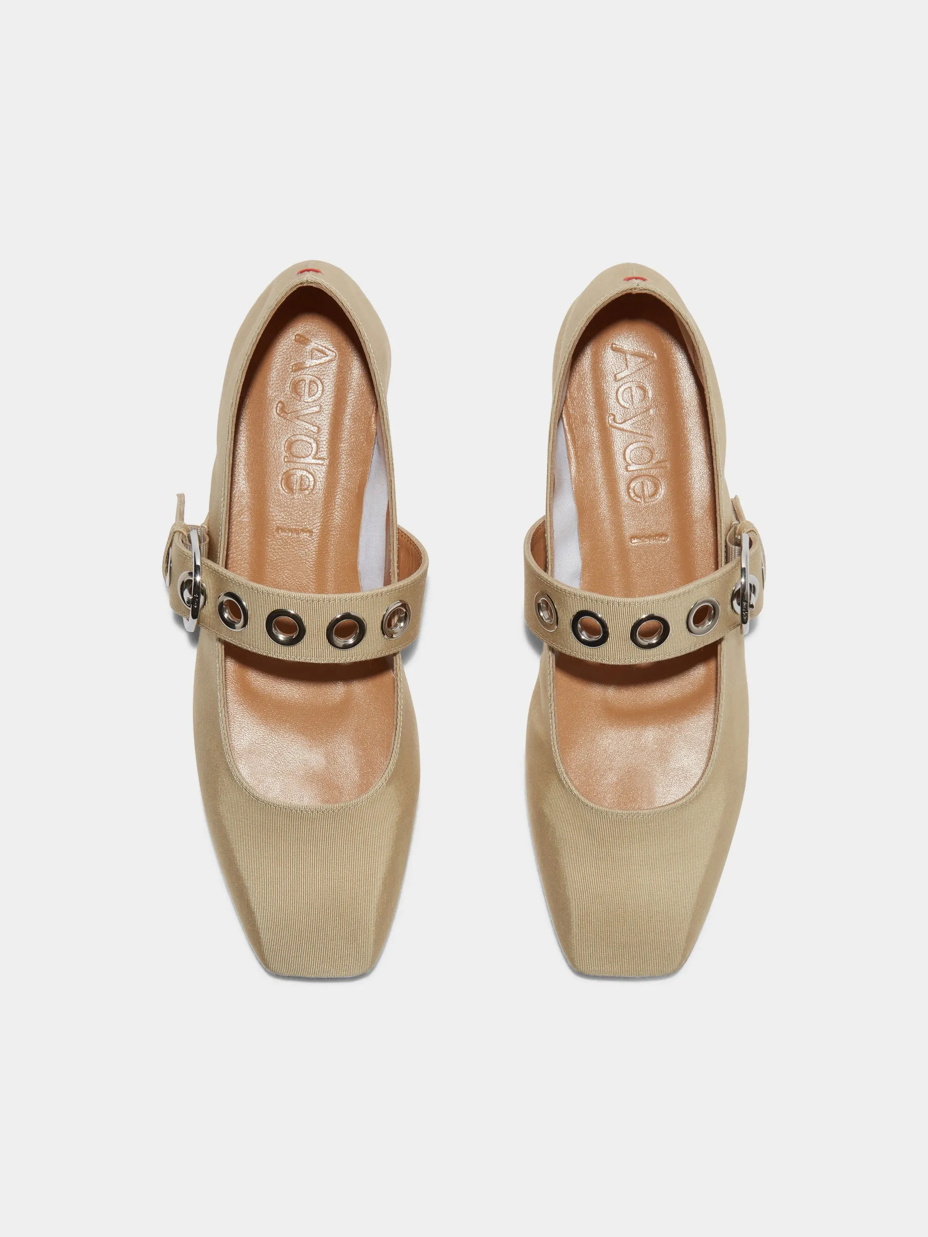 Uma Eyelet Grosgrain Mary-Jane Flats