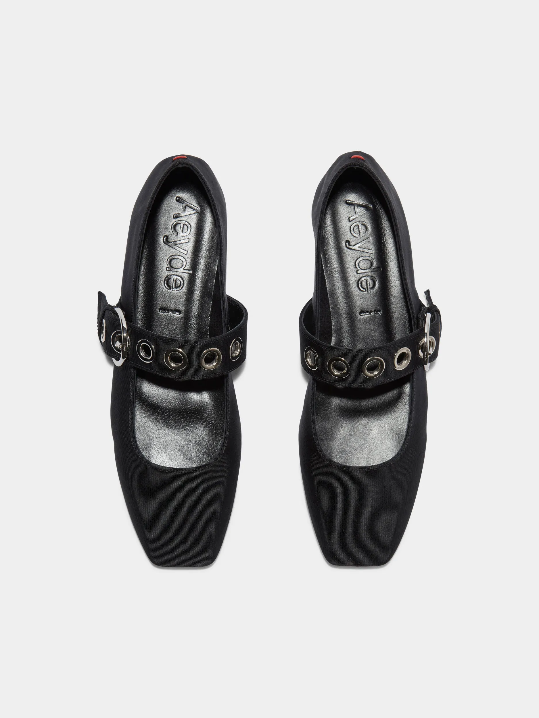 Uma Eyelet Grosgrain Mary-Jane Flats