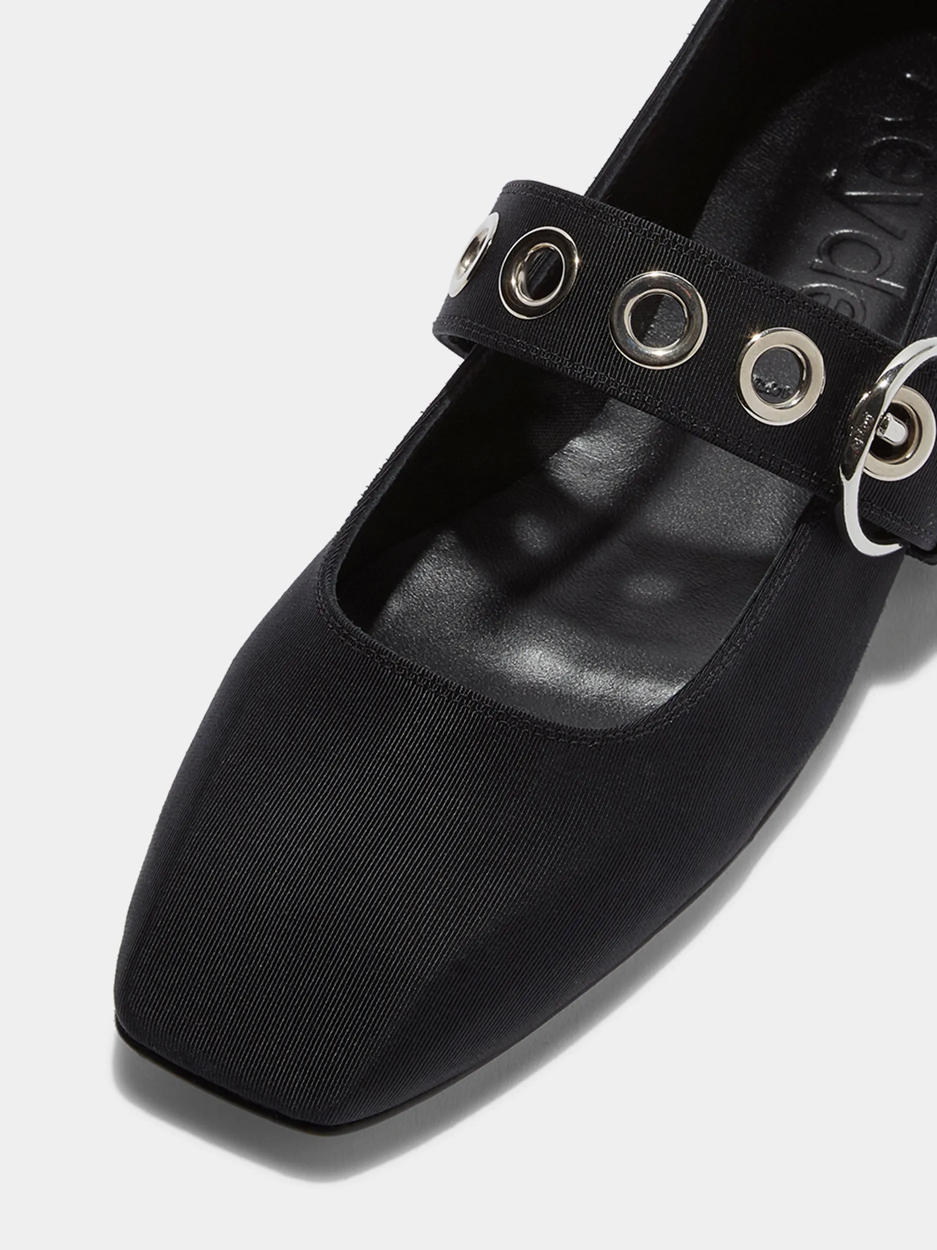 Uma Eyelet Grosgrain Mary-Jane Flats