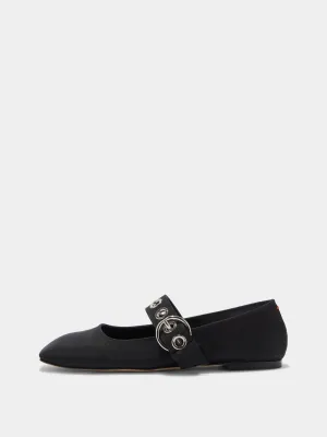 Uma Eyelet Grosgrain Mary-Jane Flats