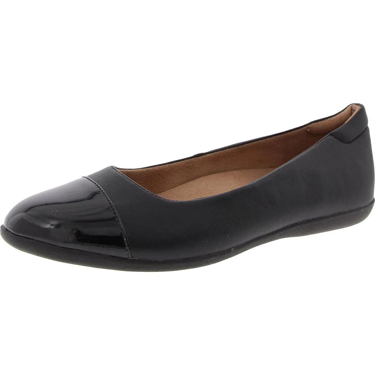 Varali Womens Faux Leather Slip-On Ballet Flats