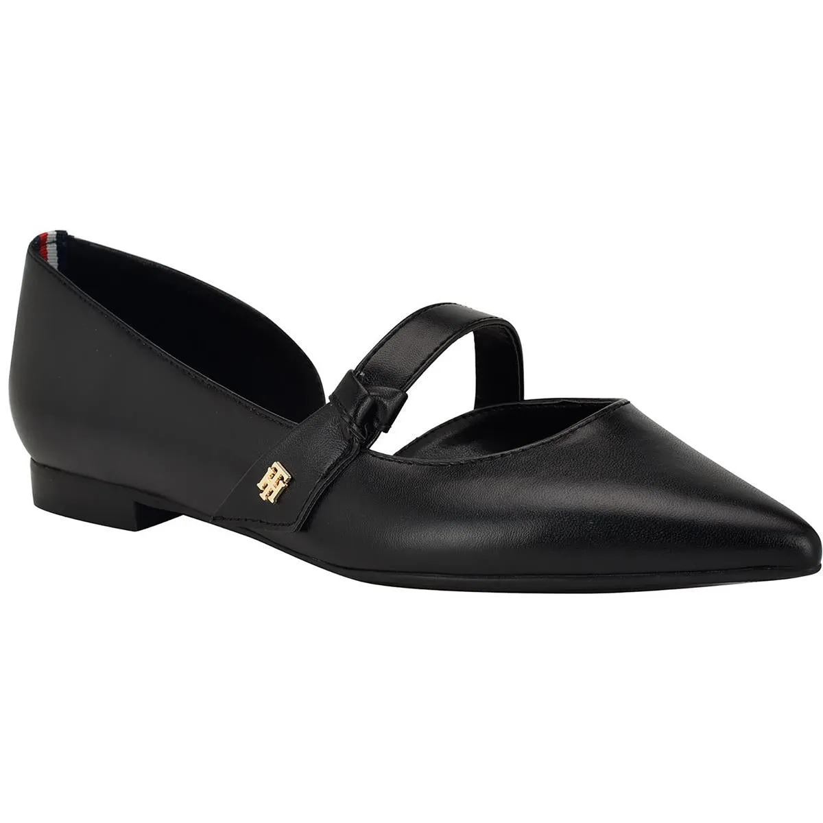 Venny Womens Faux Leather Cut Out Ballet Flats