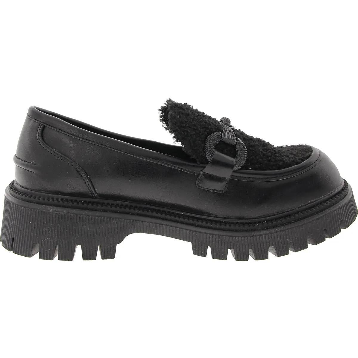 Vince Womens Solid Faux Leather Loafers