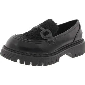 Vince Womens Solid Faux Leather Loafers