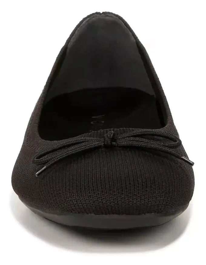 Vionic Klara I9858F1001 Ballet Flat Womens US 8 Black Square Toe Slip-On KHD1144