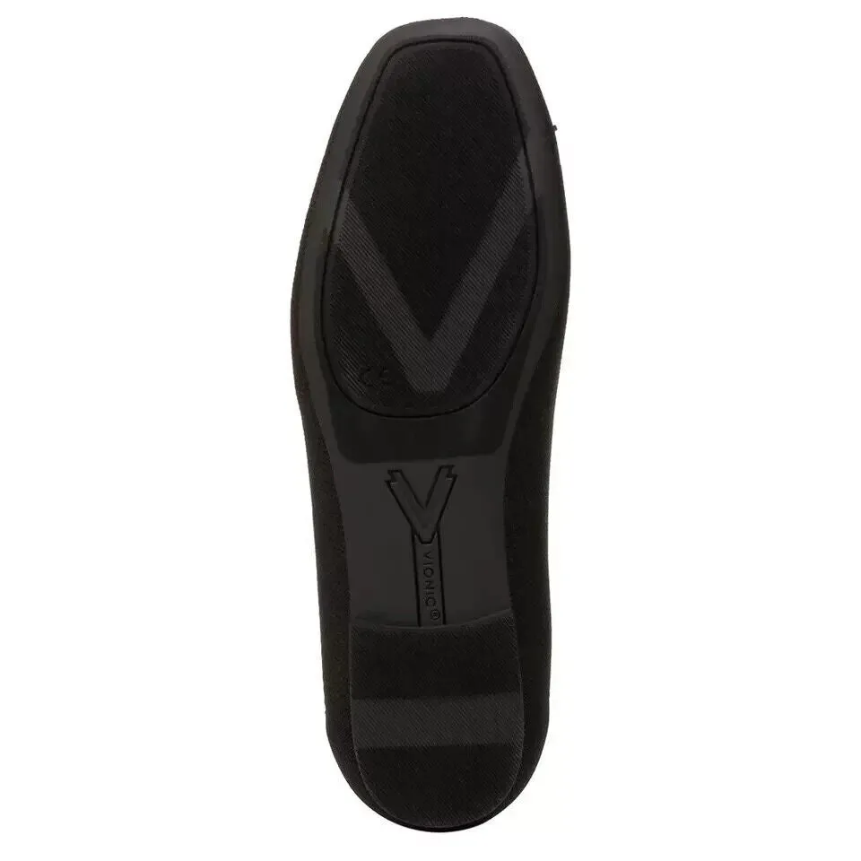 Vionic Klara I9858F1001 Ballet Flat Womens US 8 Black Square Toe Slip-On KHD1144