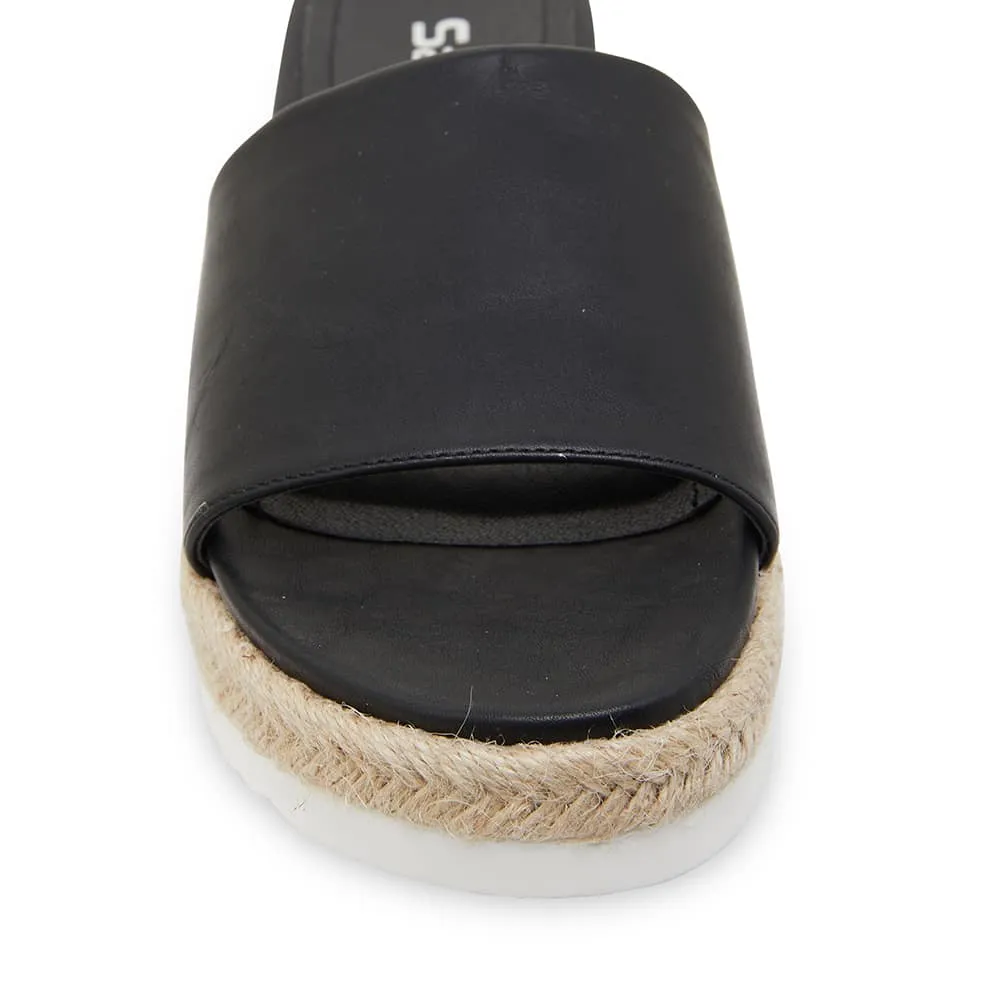 Waikiki Espadrille in Black Smooth