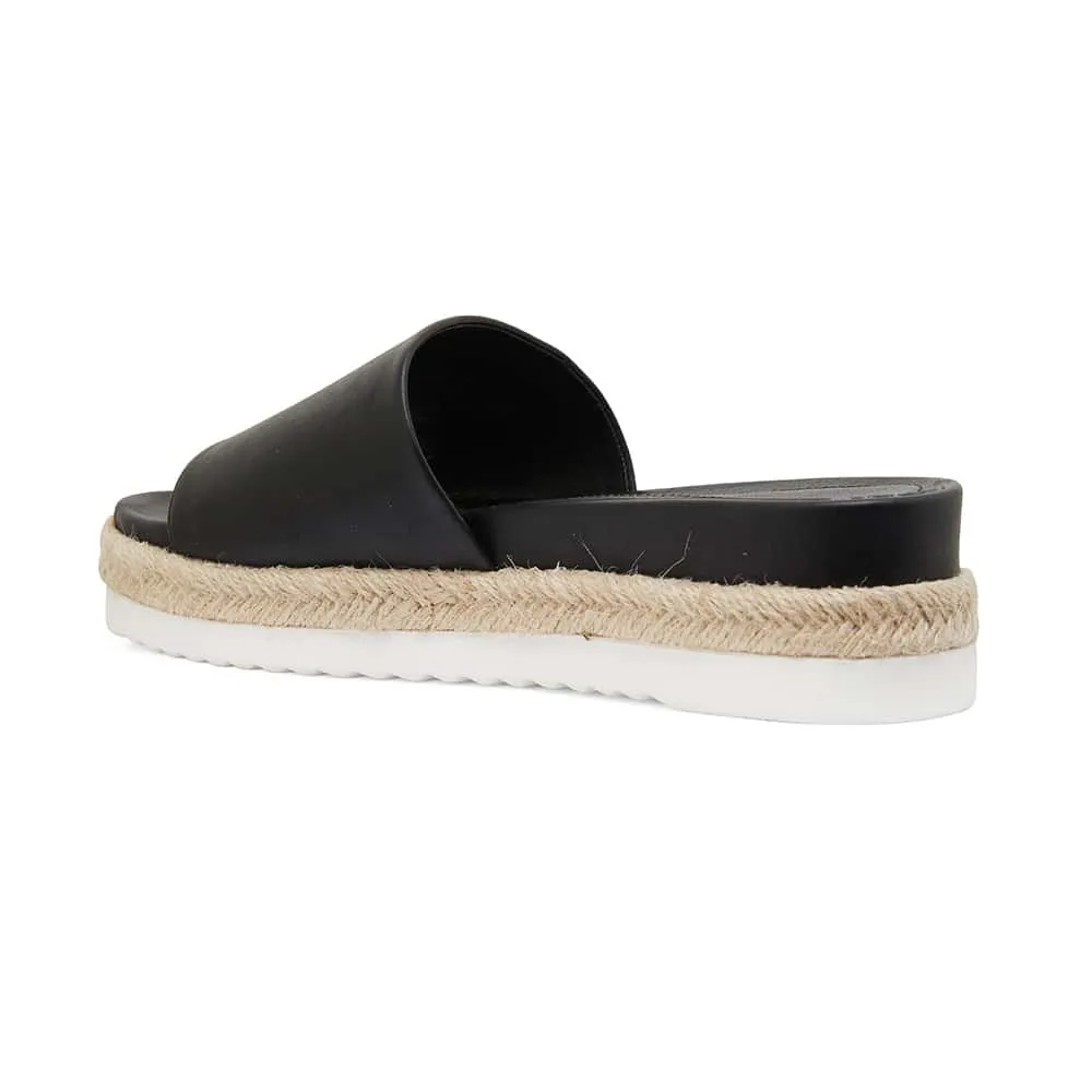 Waikiki Espadrille in Black Smooth