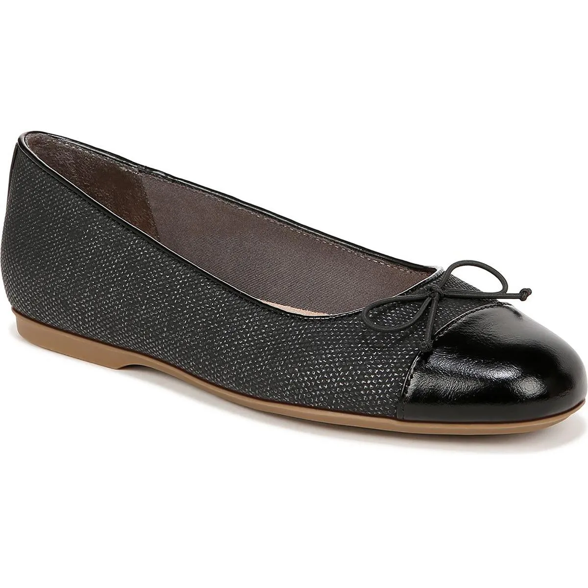 Wexley Bow Womens Faux Leather Slip-On Ballet Flats