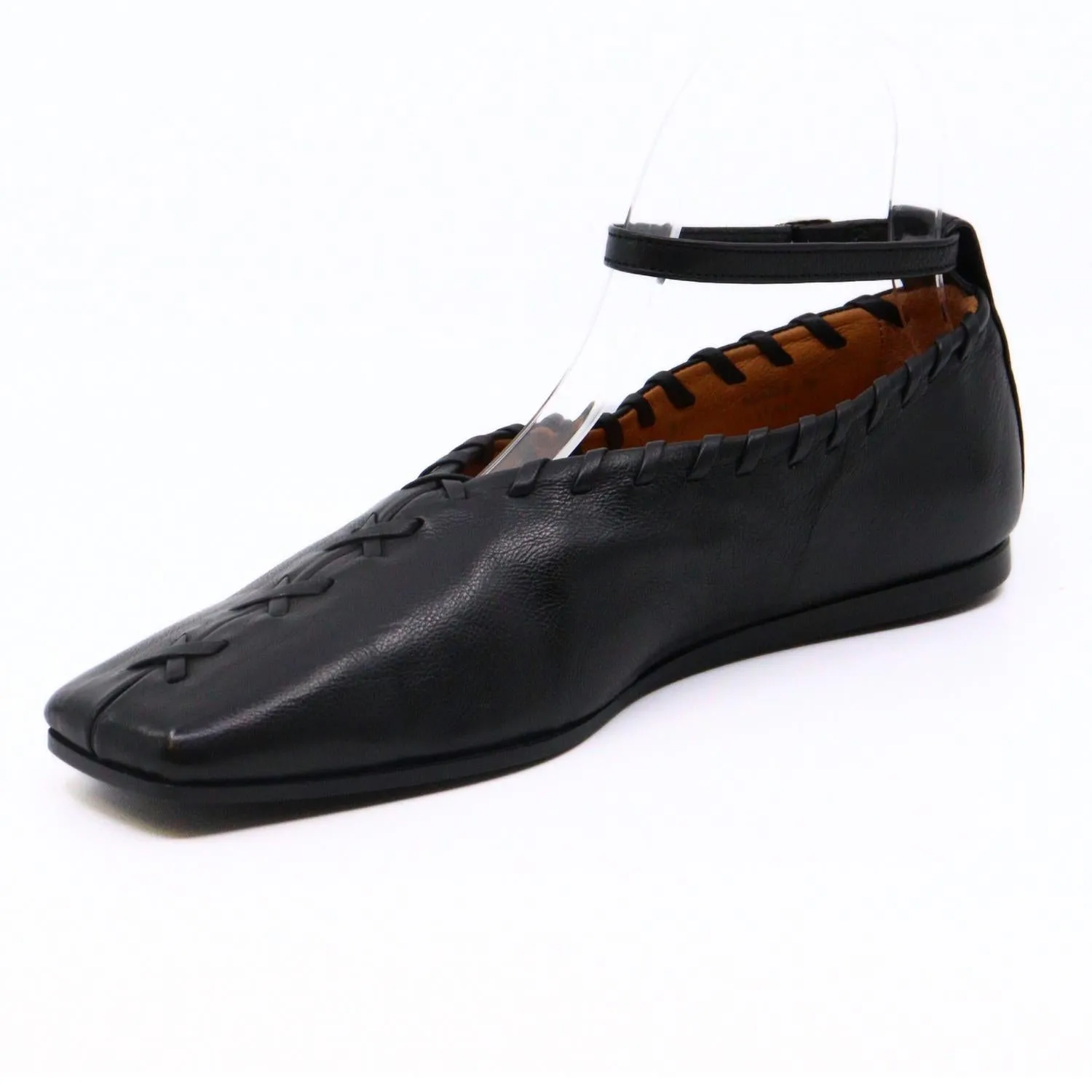 Whip Stitch Flats In Black