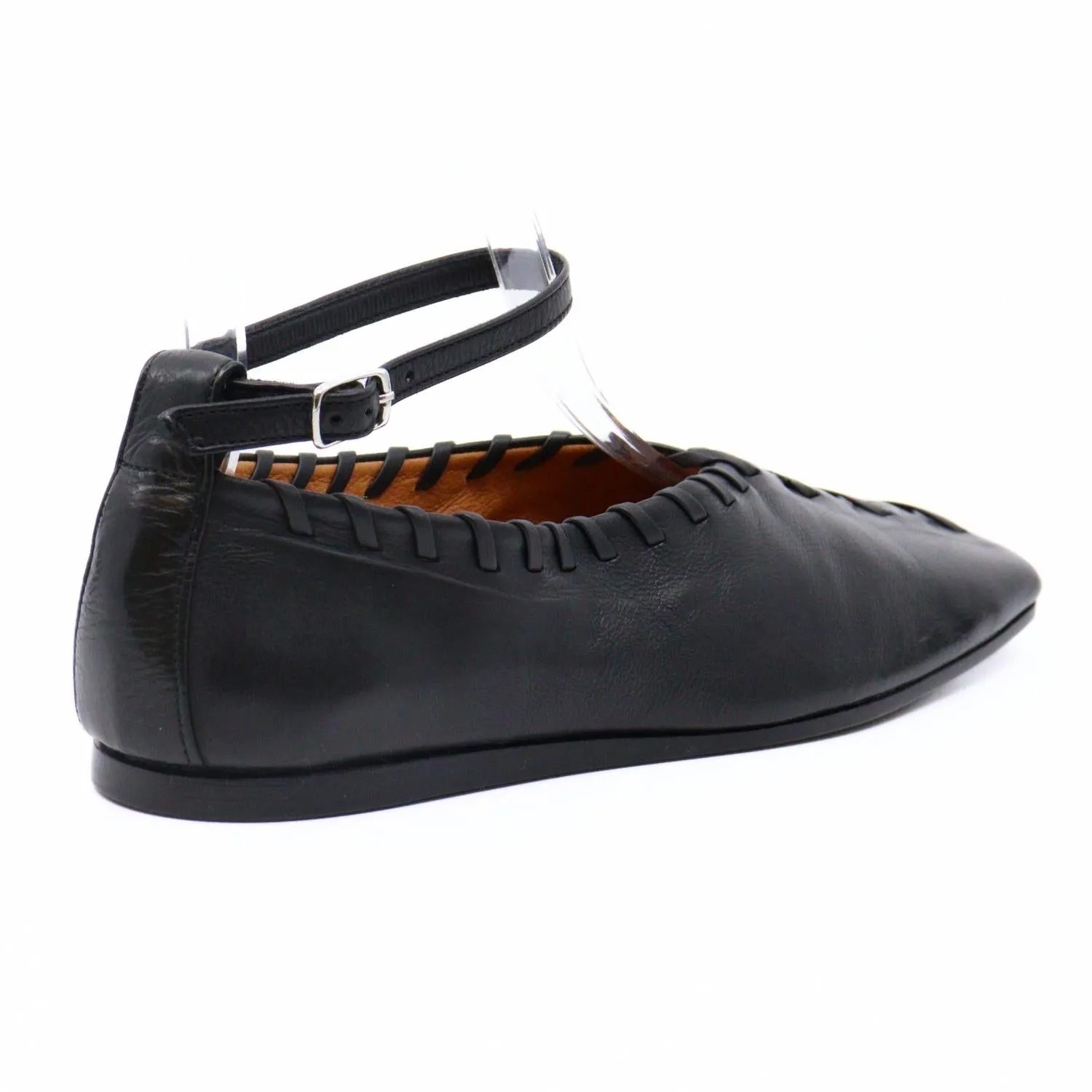 Whip Stitch Flats In Black