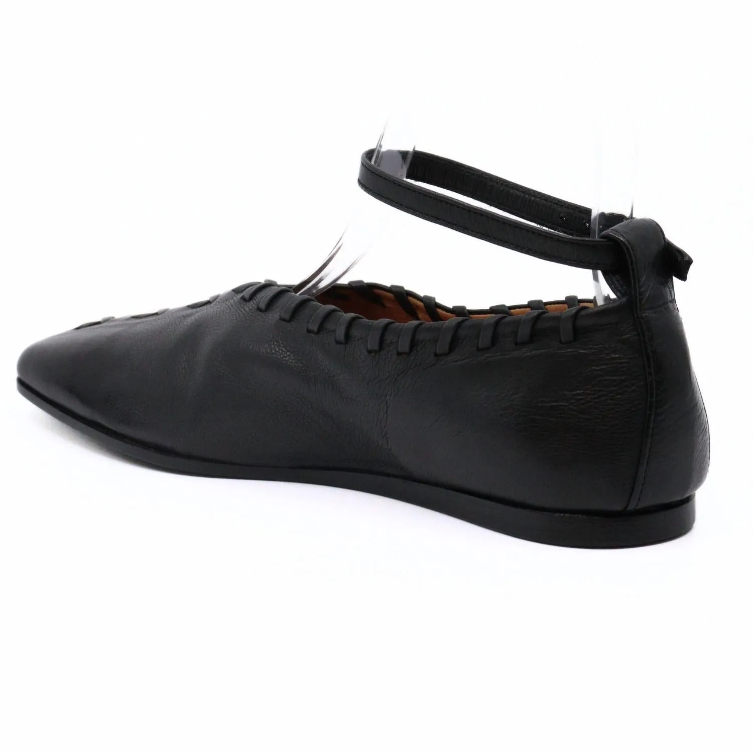 Whip Stitch Flats In Black