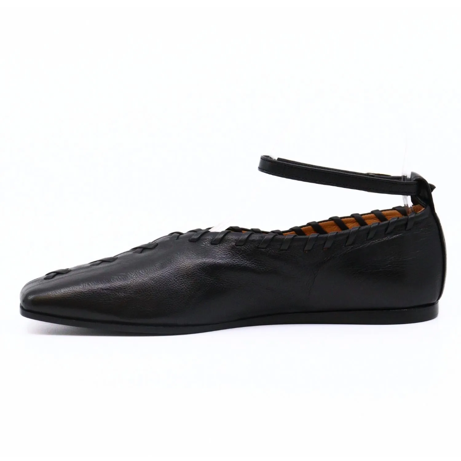 Whip Stitch Flats In Black