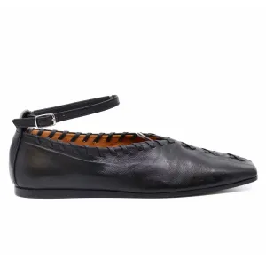 Whip Stitch Flats In Black