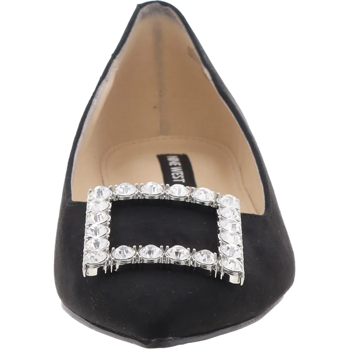WNJESIKES2 Womens Rhinestone Manmade Ballet Flats