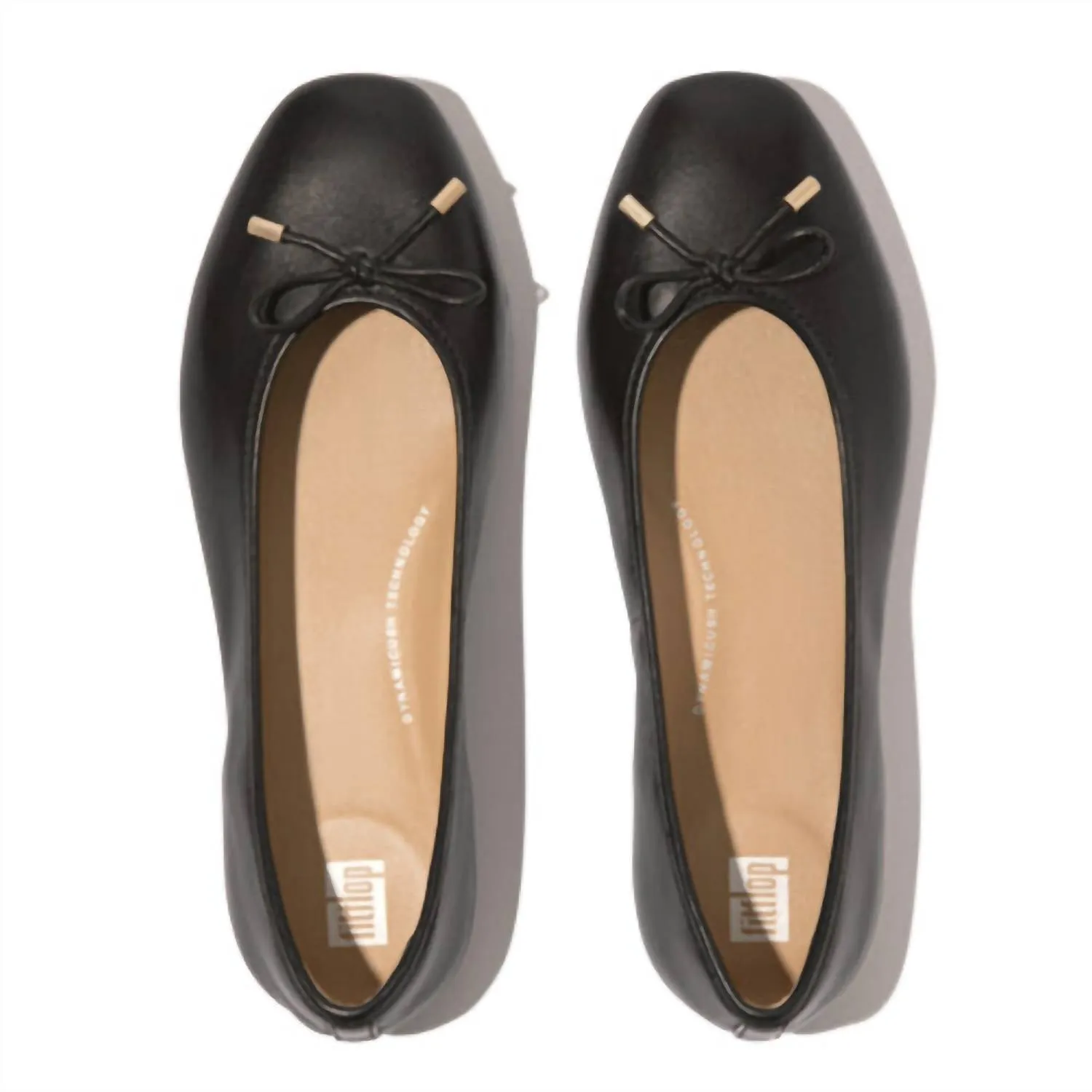 Women Delicato Bow Soft Leather Ballet Flat In Black