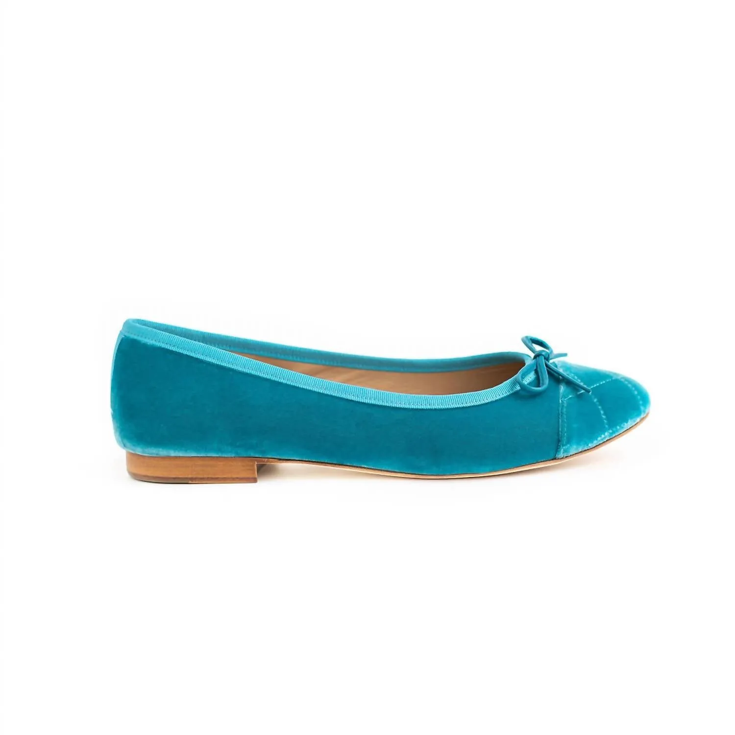 Women's Beba Velvet Flat Shoe In Turquoise