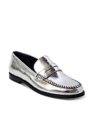 Women's Blanket Stitch Loafer In Pewter