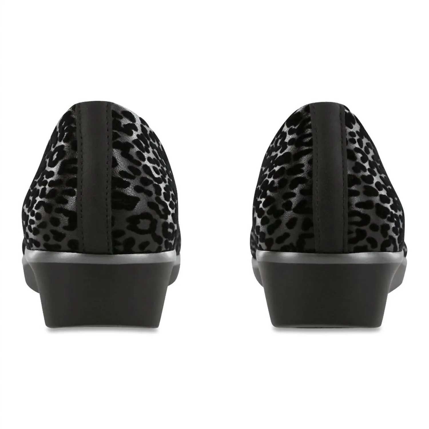 Women's Bliss Slip On Wedge - Double Wide In Black Leopard