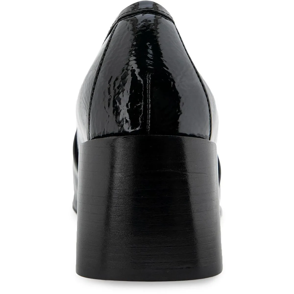 Womens Block Heel Leather Loafers