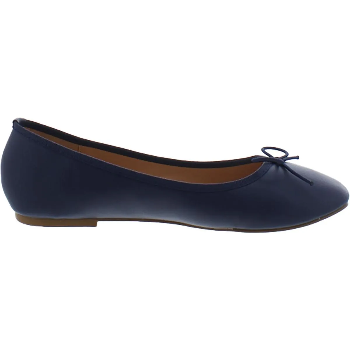 Womens Bow Faux Leather Ballet Flats