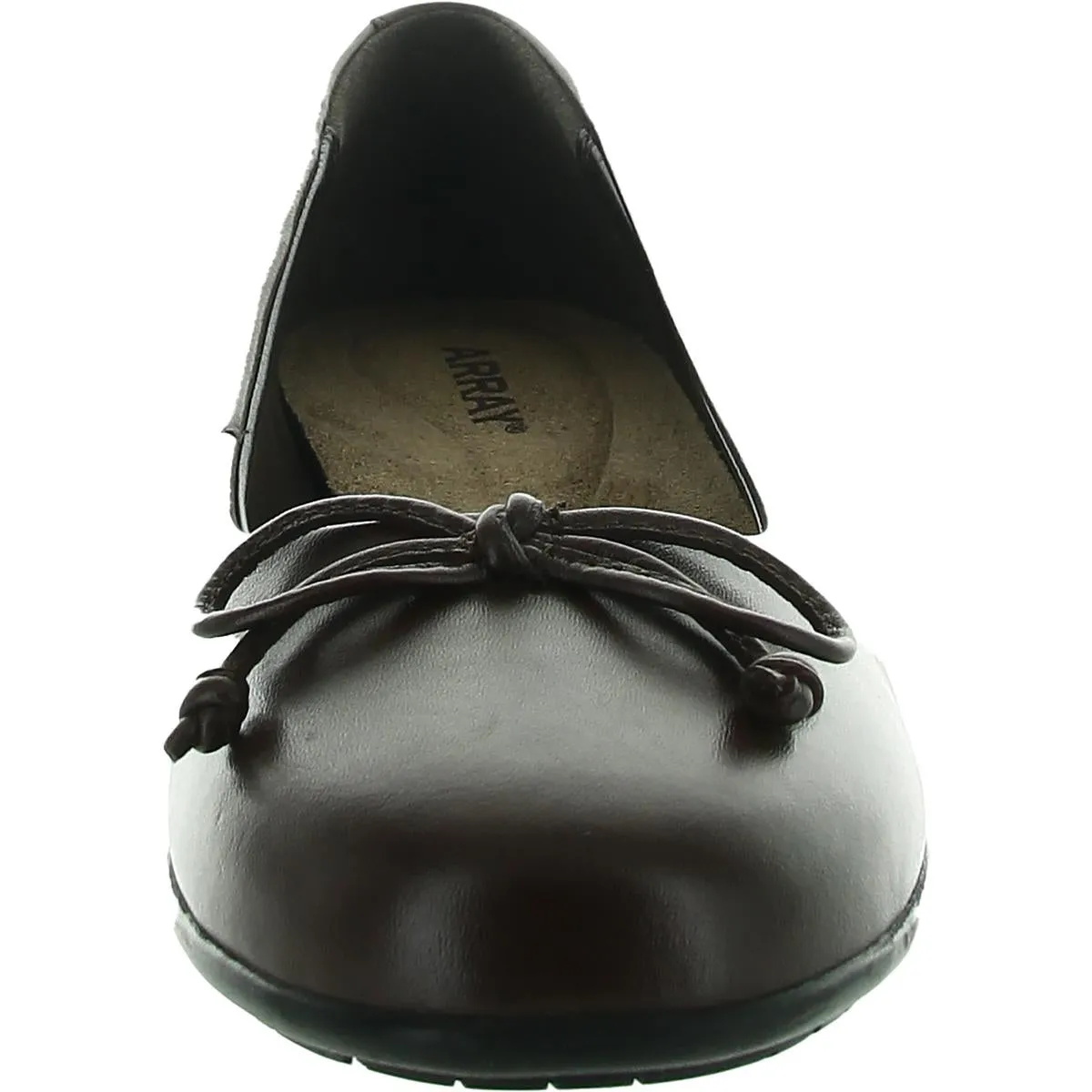 Womens Bow Leather Flat Shoes