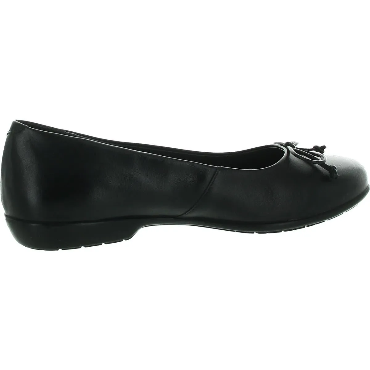 Womens Bow Leather Flat Shoes