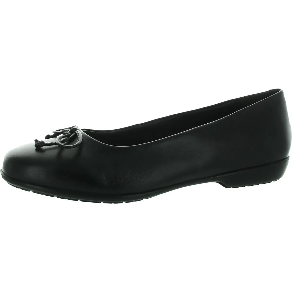 Womens Bow Leather Flat Shoes