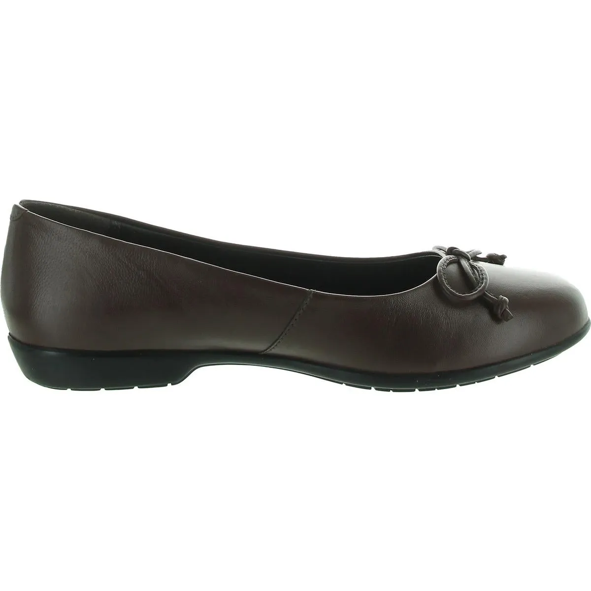 Womens Bow Leather Flat Shoes