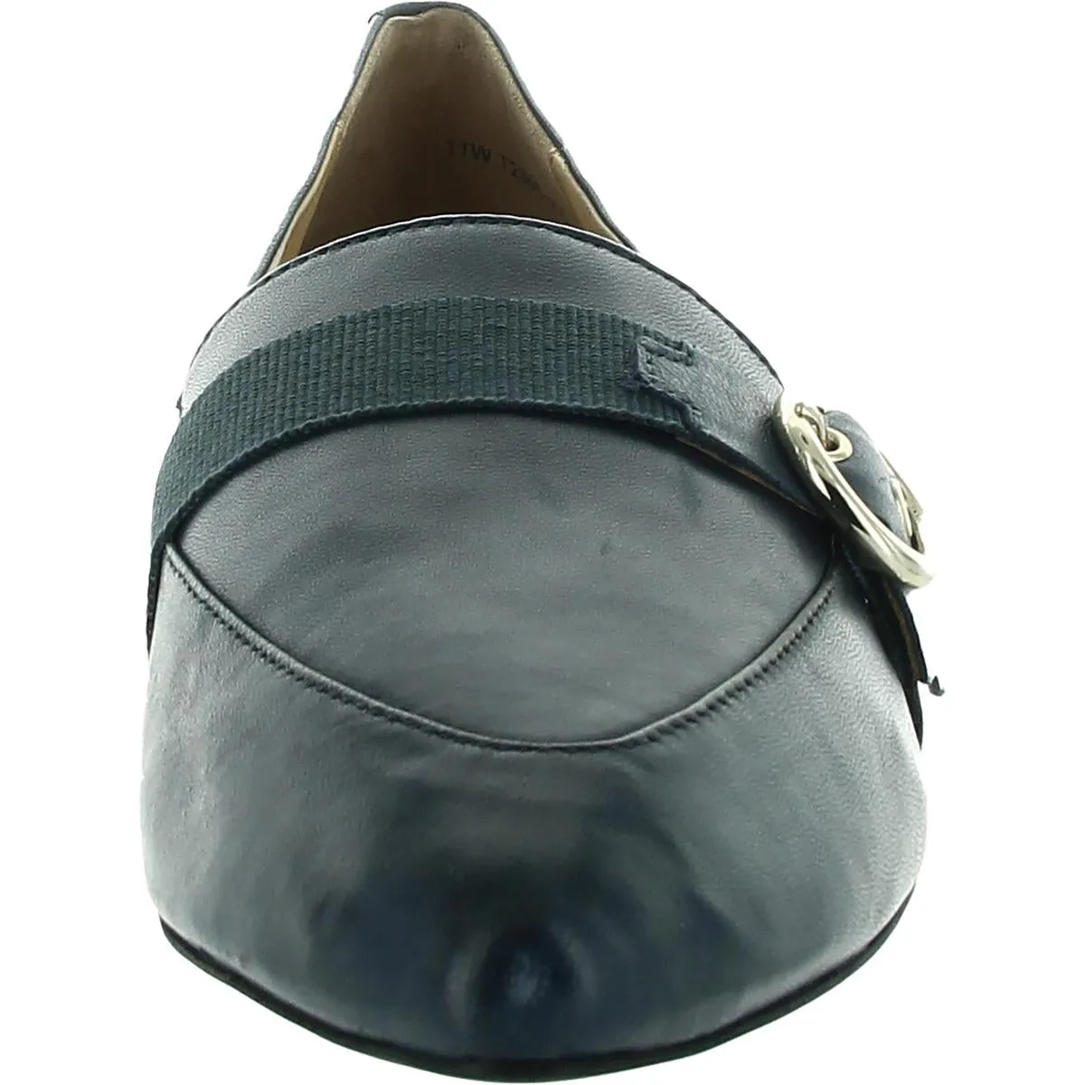 Womens Buckle Leather Flat Shoes