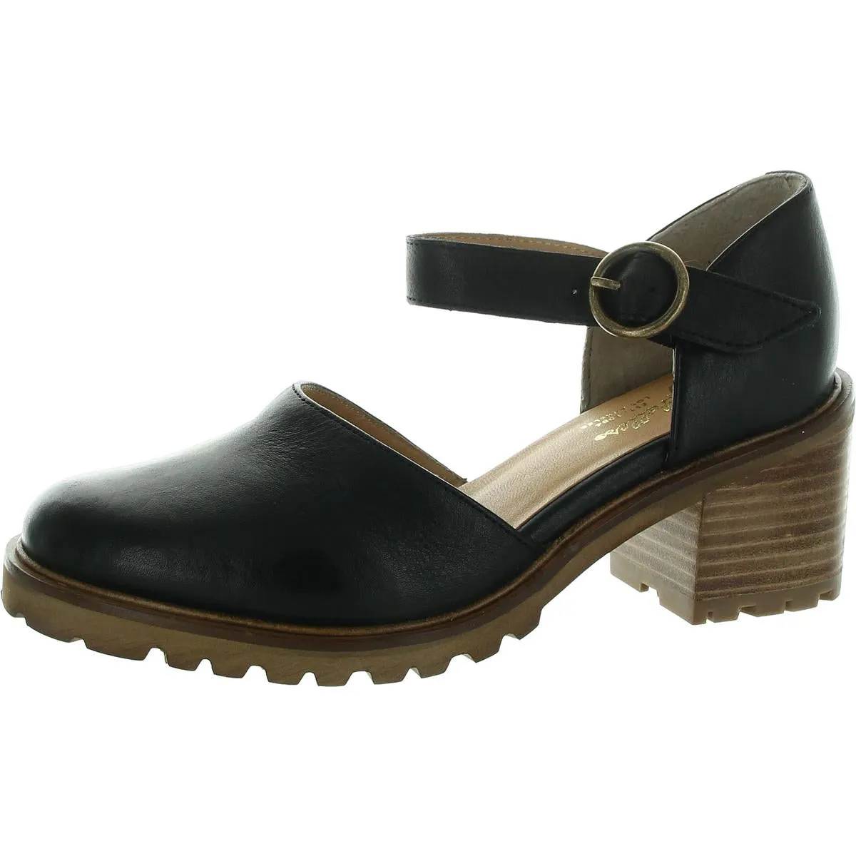 Womens Buckle Leather Mary Janes