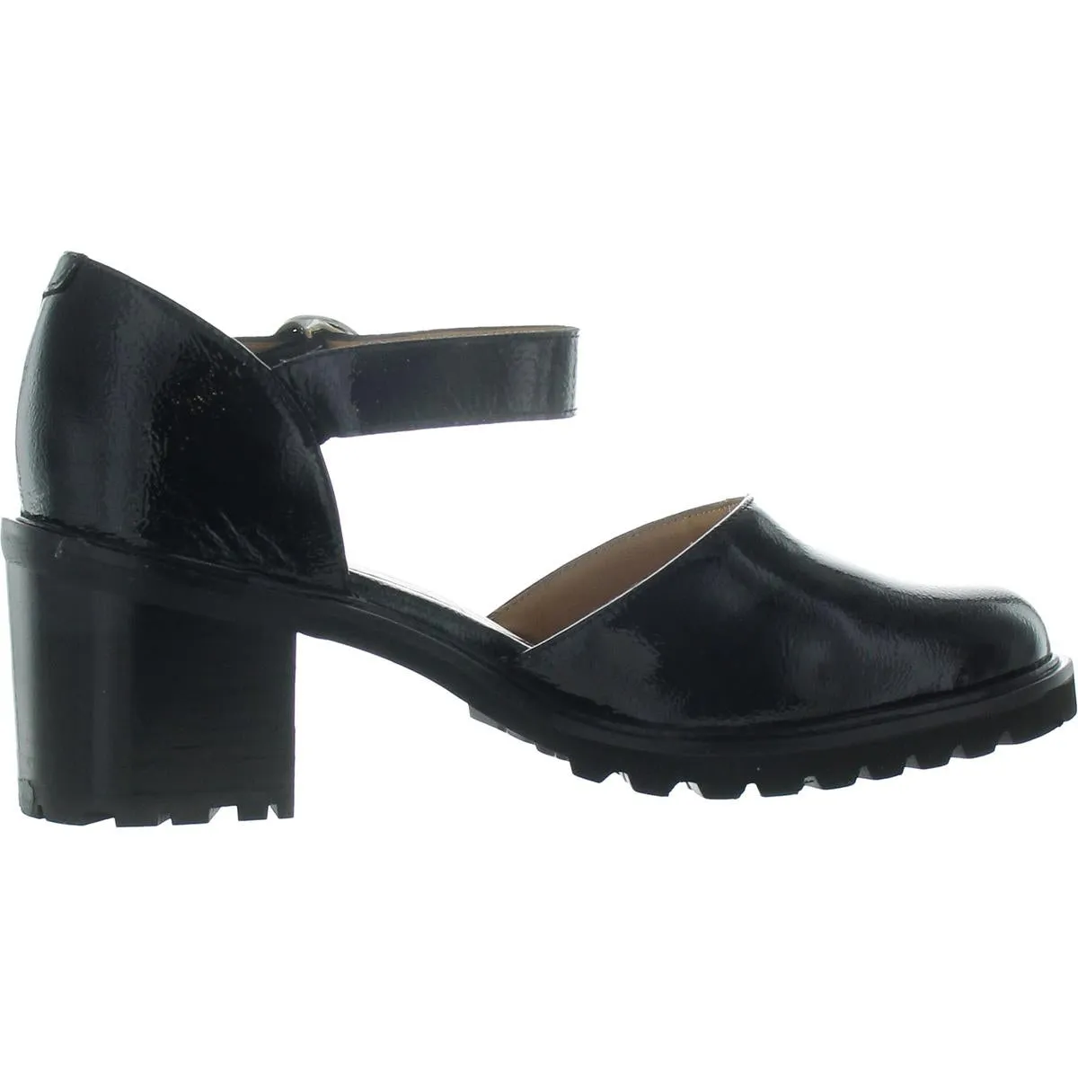Womens Buckle Leather Mary Janes