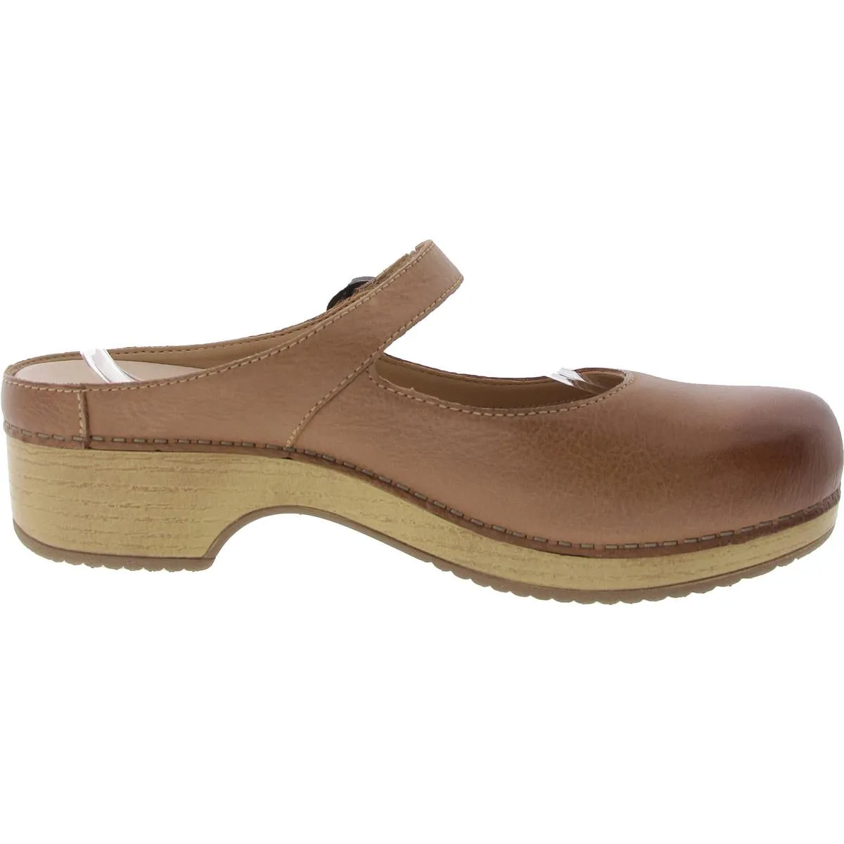 Womens Buckle Leather Mules