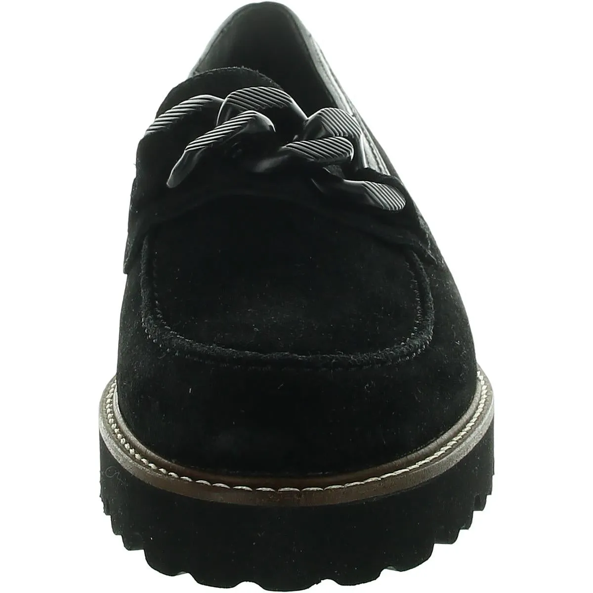 Womens Chain Suede Loafers