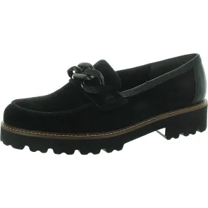Womens Chain Suede Loafers