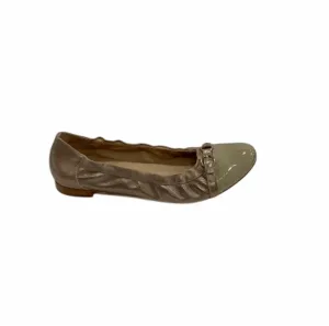 Women's Cherish Ballet Flats In Platinum Metallic/taupe Patent Toe Box