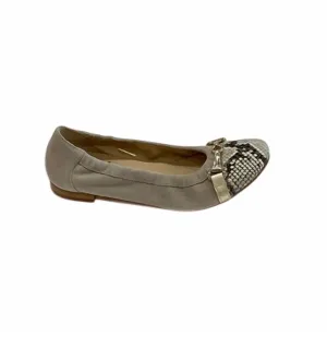 Women's Chloe Flats In Taupe Suede/snake