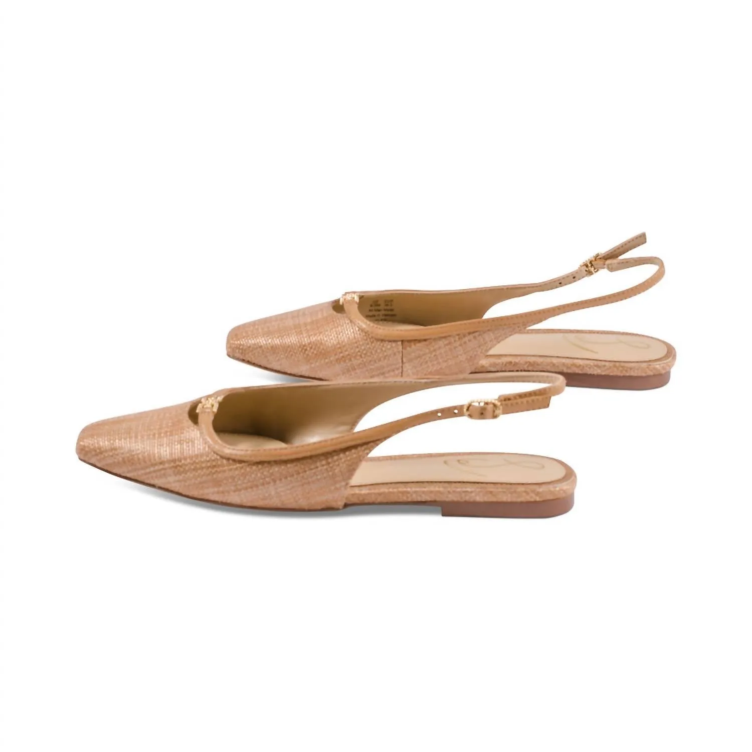 Women's Cleo Slingback Flat In Buff Tan