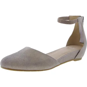 Womens Covered Wedge Metallic Ankle Strap