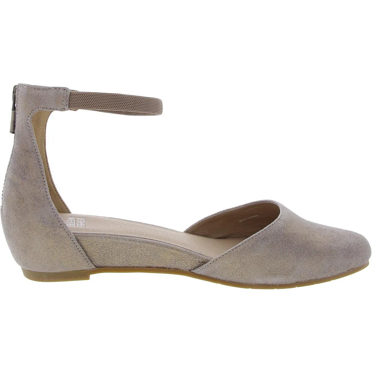 Womens Covered Wedge Metallic Ankle Strap