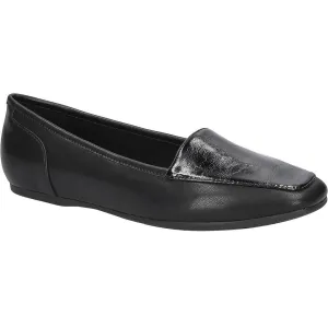 Womens Crackle Faux Leather Loafers