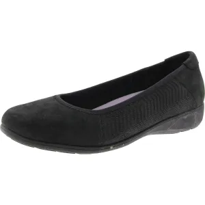 Womens Cushioned Footbed Faux Leather Ballet Flats