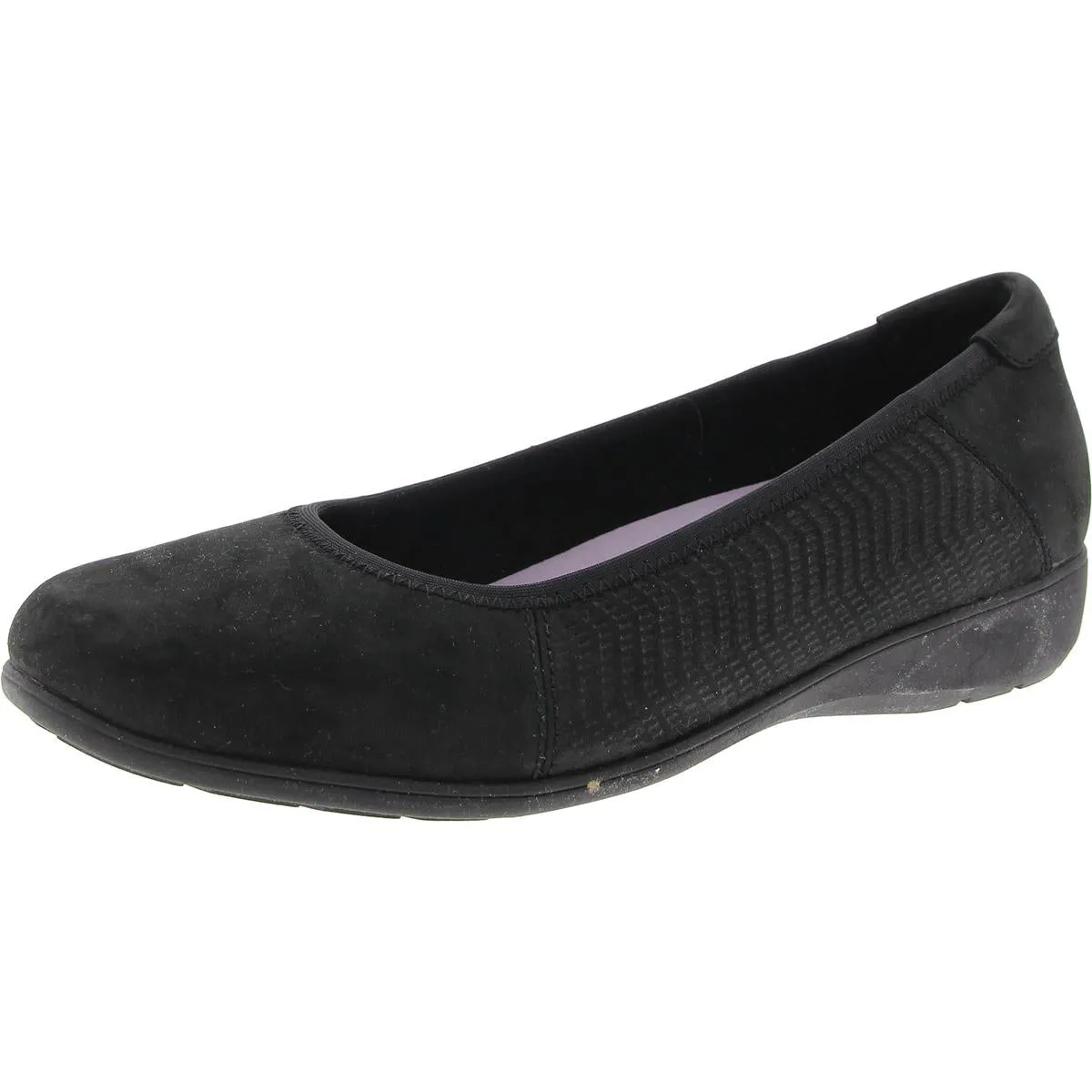 Womens Cushioned Footbed Faux Leather Ballet Flats