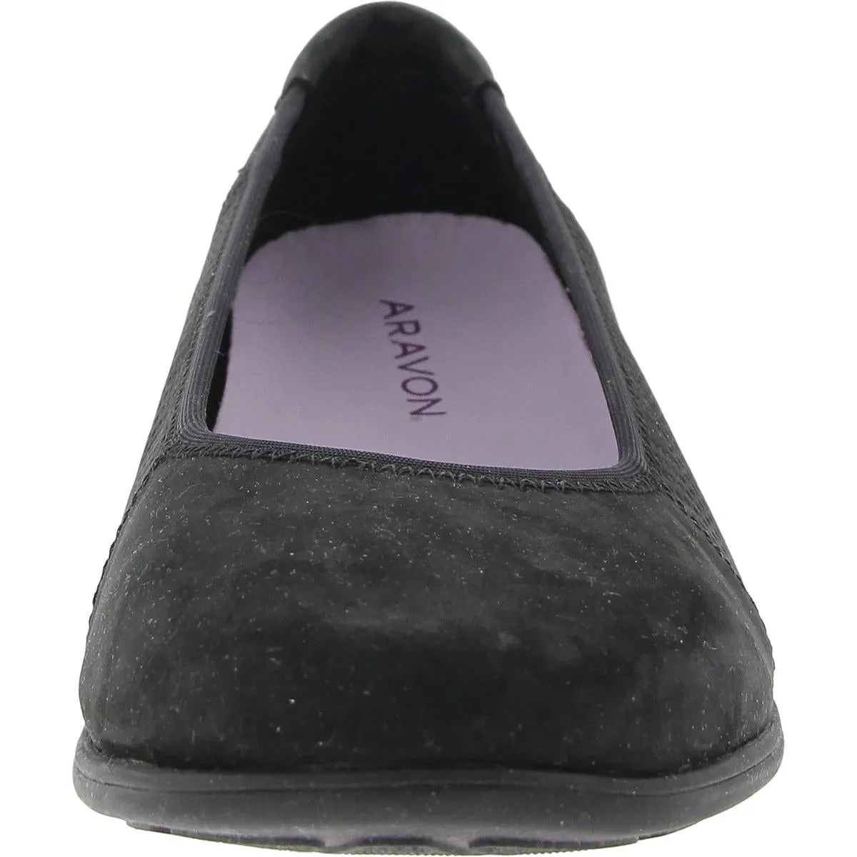 Womens Cushioned Footbed Faux Leather Ballet Flats