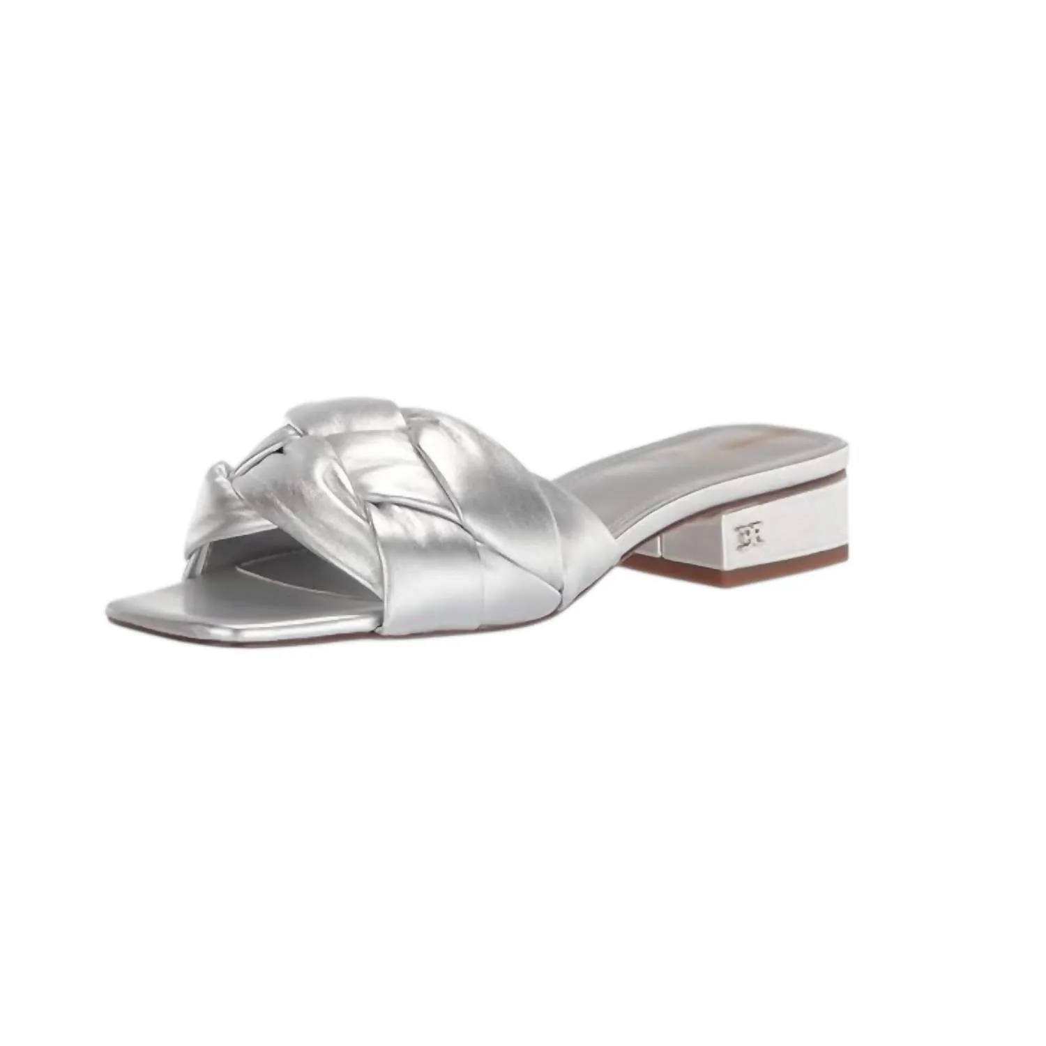 Women's Dawson Leather Flats Sandals In Silver Leather