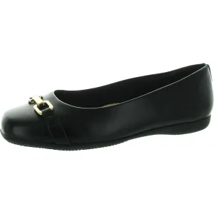 Womens Embellished Faux Leather Flat Shoes