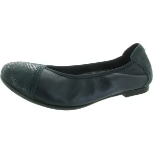 Womens Embossed Faux Suede Ballet Flats