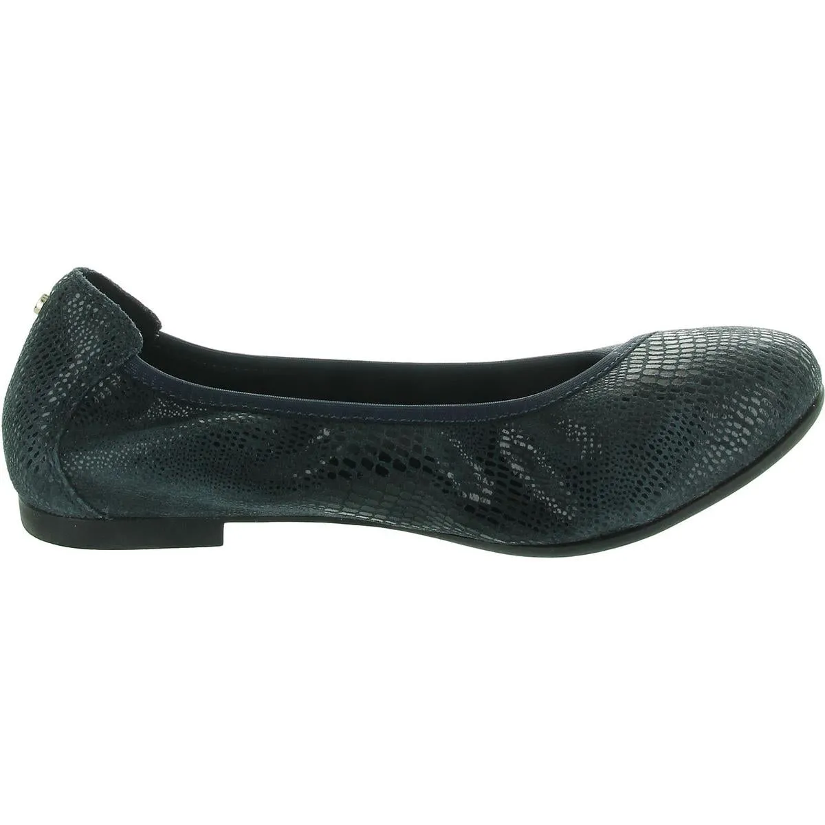 Womens Embossed Faux Suede Ballet Flats