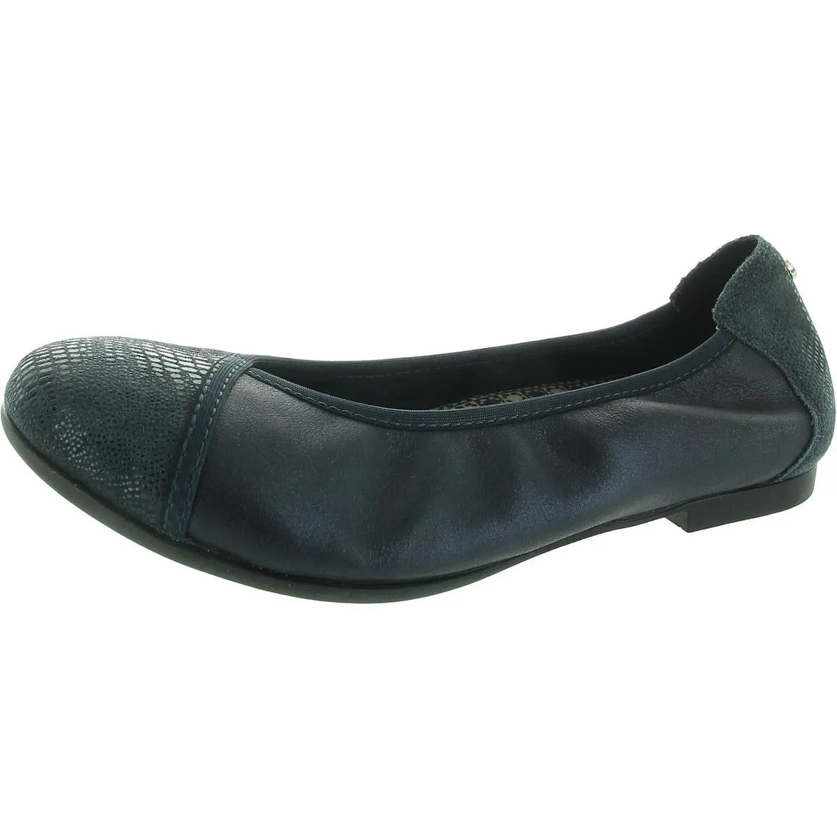 Womens Embossed Faux Suede Ballet Flats