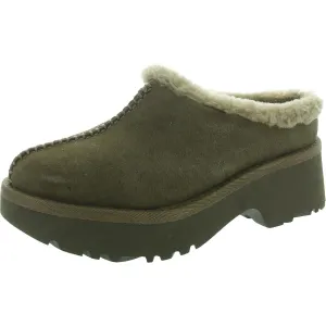 Womens Faux Fur Lined Leather Clogs